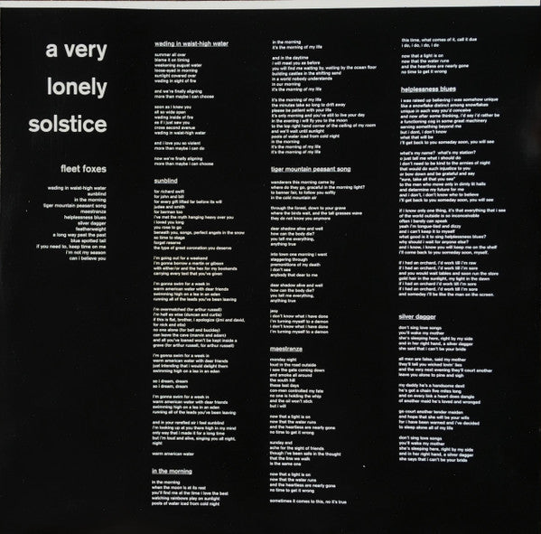 Fleet Foxes - A Very Lonely Solstice | Mint (M) Mint (M)