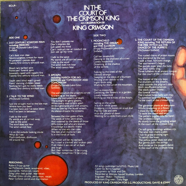 King Crimson - In The Court Of The Crimson King | Mint (M) Mint (M)